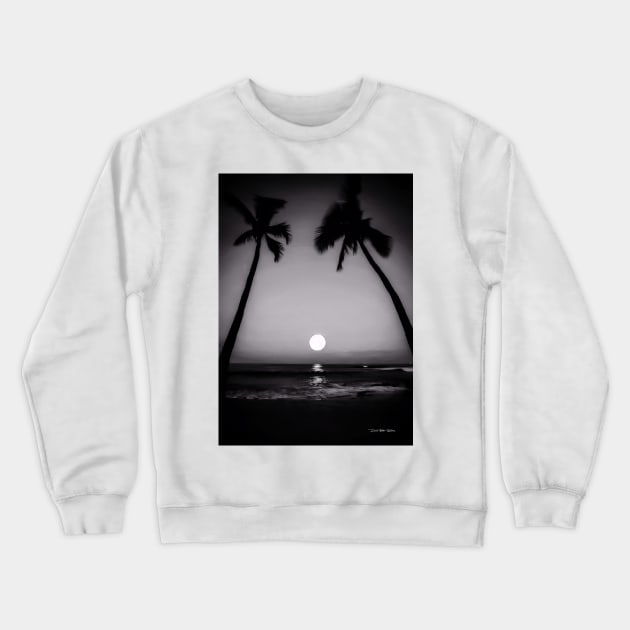 Blue Hawaii - Black And White Crewneck Sweatshirt by davidbstudios